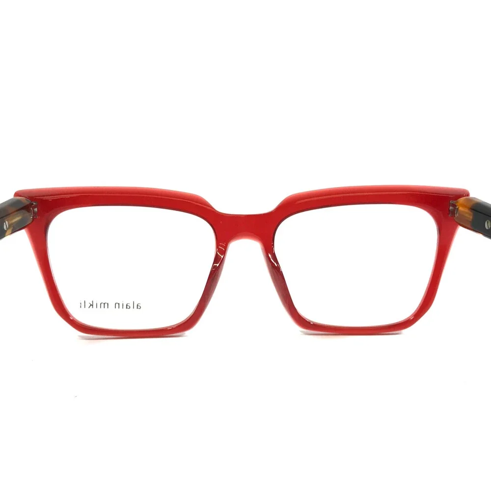 Alain Mikli Eyeglasses Frames A03149 005 Red Tortoise Square Full Rim 54-18-145